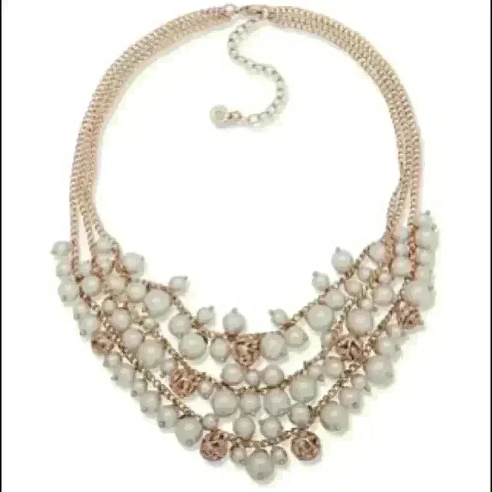 Anne Klein New Gold tone filigree/pearl ne… - Picture 1 of 1